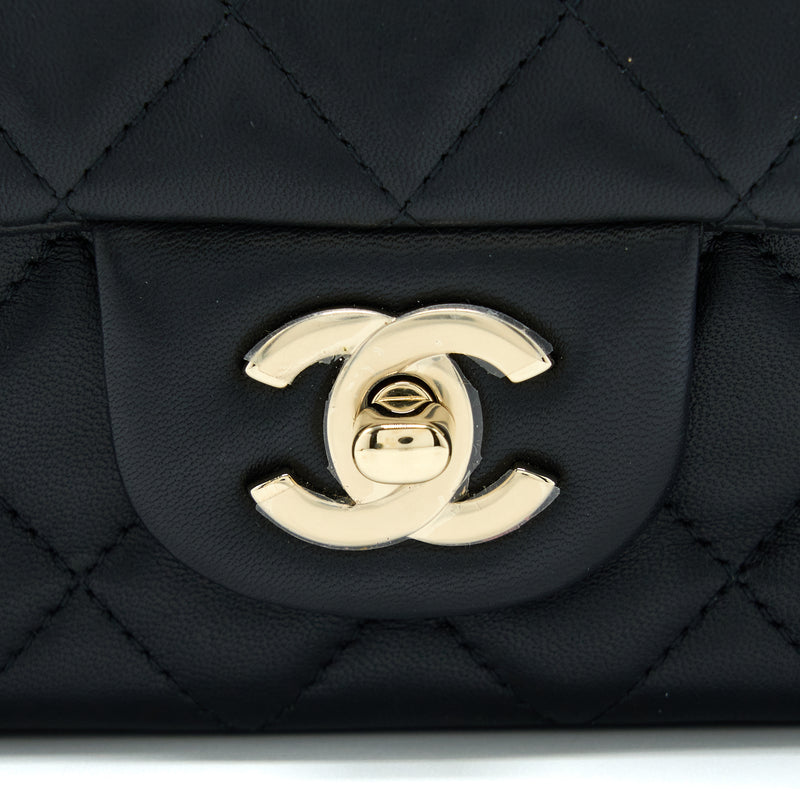 Chanel Mini Rectangular with Coco Bag Charm Limited Edition Lambskin Black LGHW