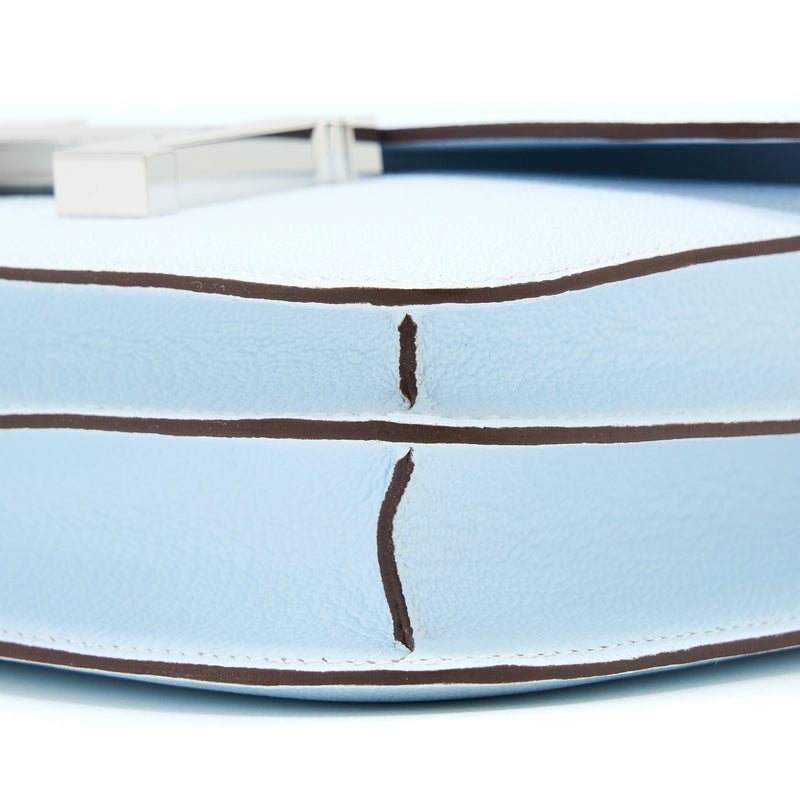 Hermes Mini Constance Chevre Mysore T0 Blue Brume SHW Stamp U