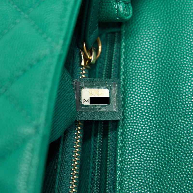 Chanel Cocohandle Flap Bag Medium Green with GHW