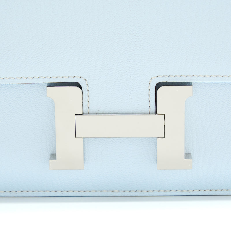 Hermes Mini Constance Chevre Mysore T0 Blue Brume SHW Stamp U