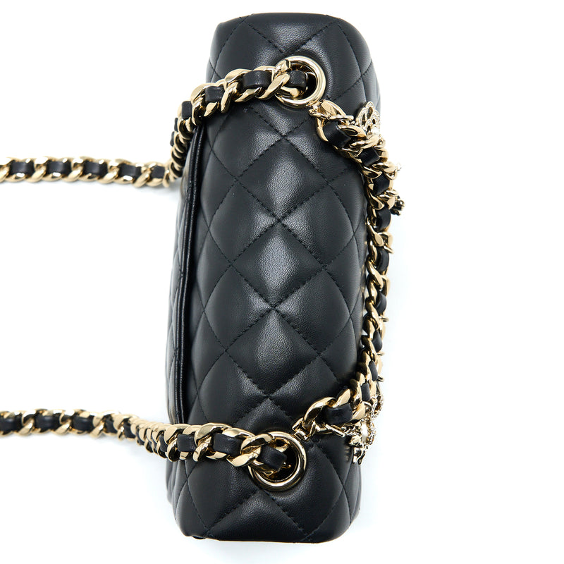 Chanel Mini Rectangular with Coco Bag Charm Limited Edition Lambskin Black LGHW