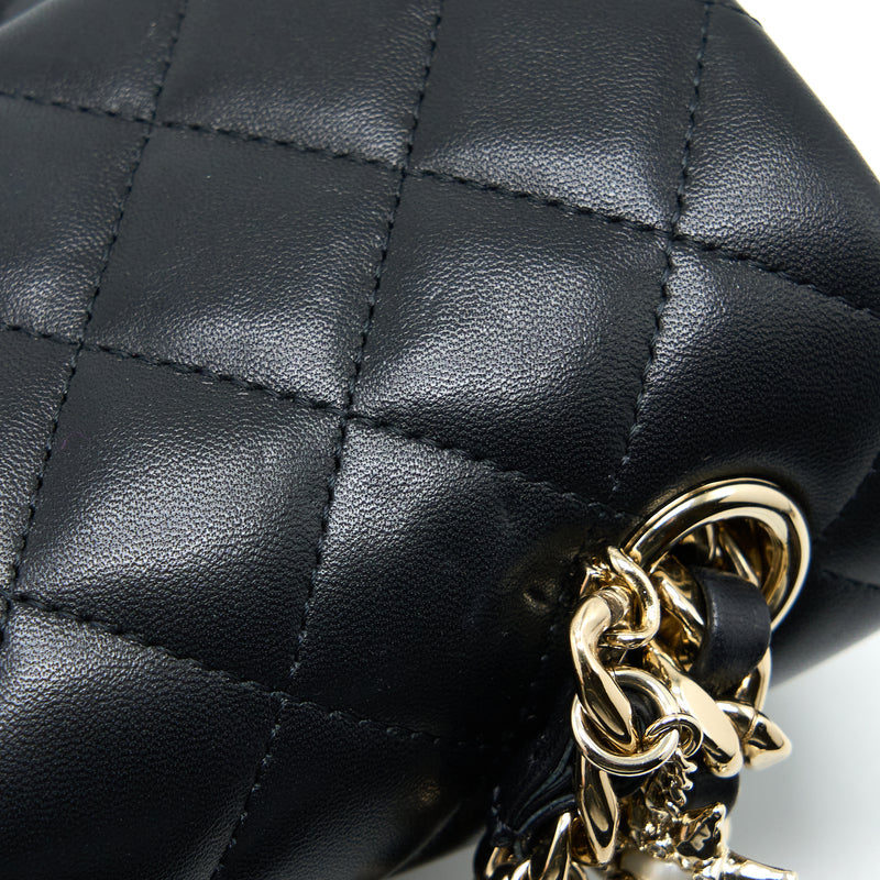 Chanel Mini Rectangular with Coco Bag Charm Limited Edition Lambskin Black LGHW
