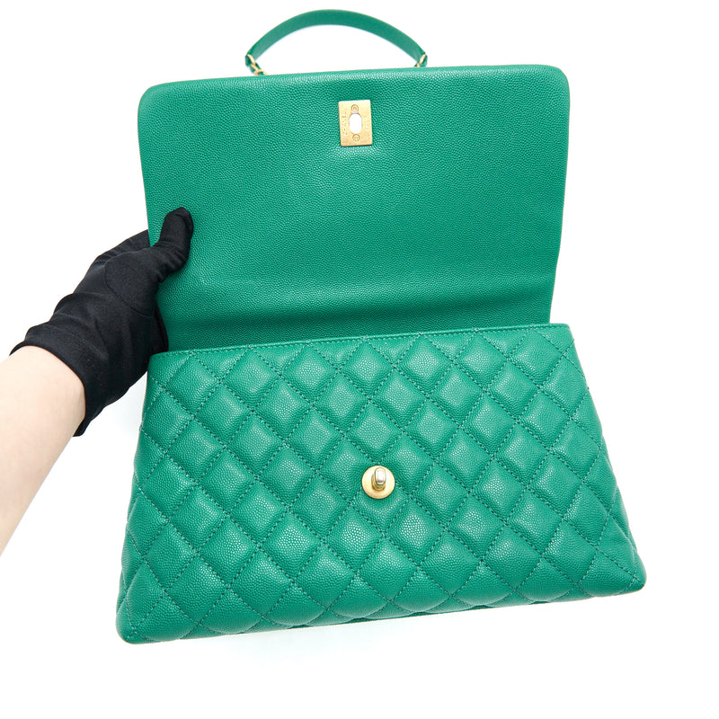 Chanel Cocohandle Flap Bag Medium Green with GHW