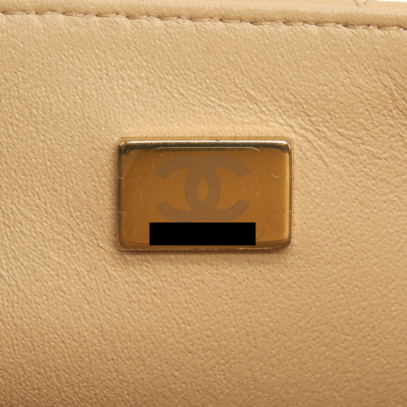 Chanel Mini Rectangular Lambskin Light Beige LGHW(Microchip)