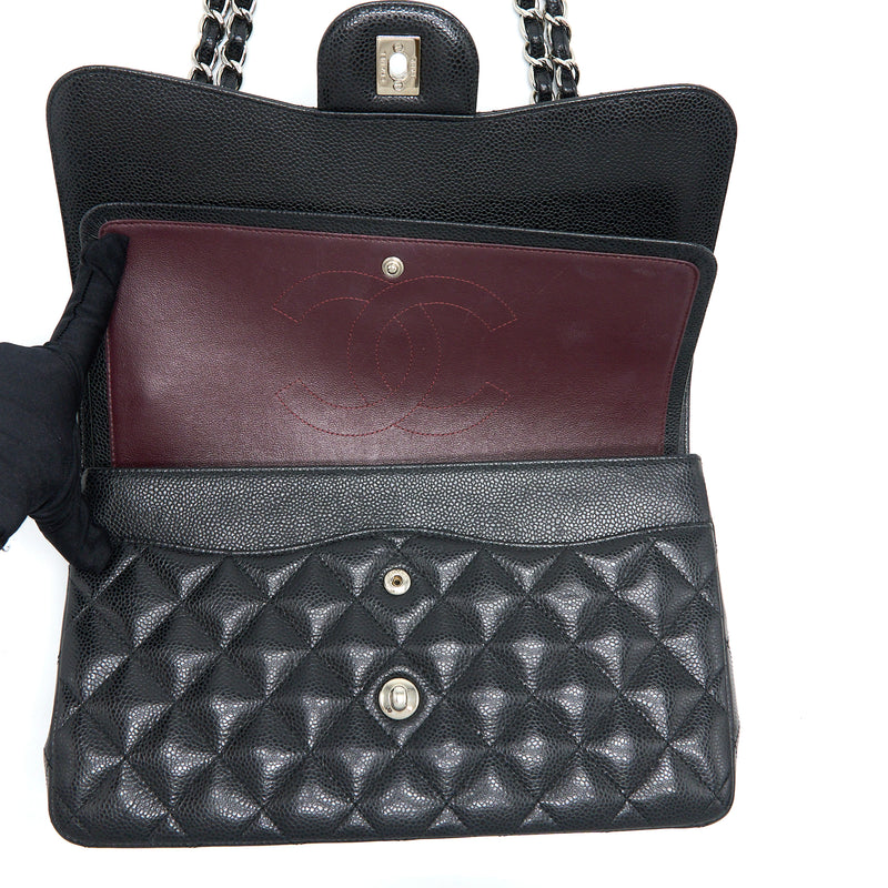 Chanel Classic Jumbo Double Flap Bag Caviar Black SHW