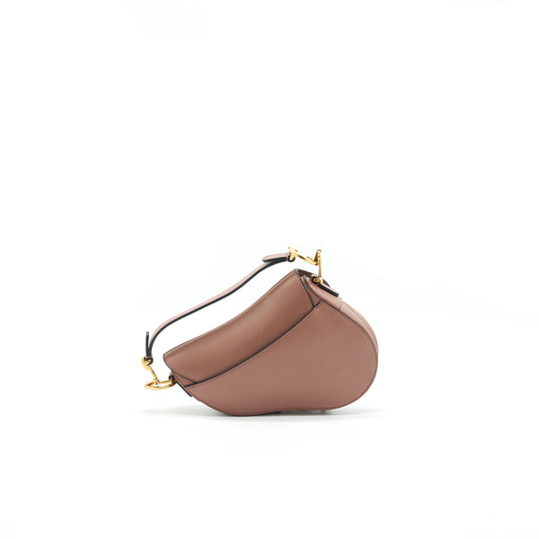 Dior Small Saddle Bag Rose Taupe GHW