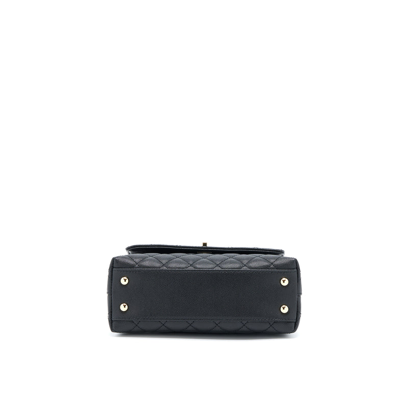 Chanel Small Coco Handle Flap Bag Caviar Black LGHW (Microchip)