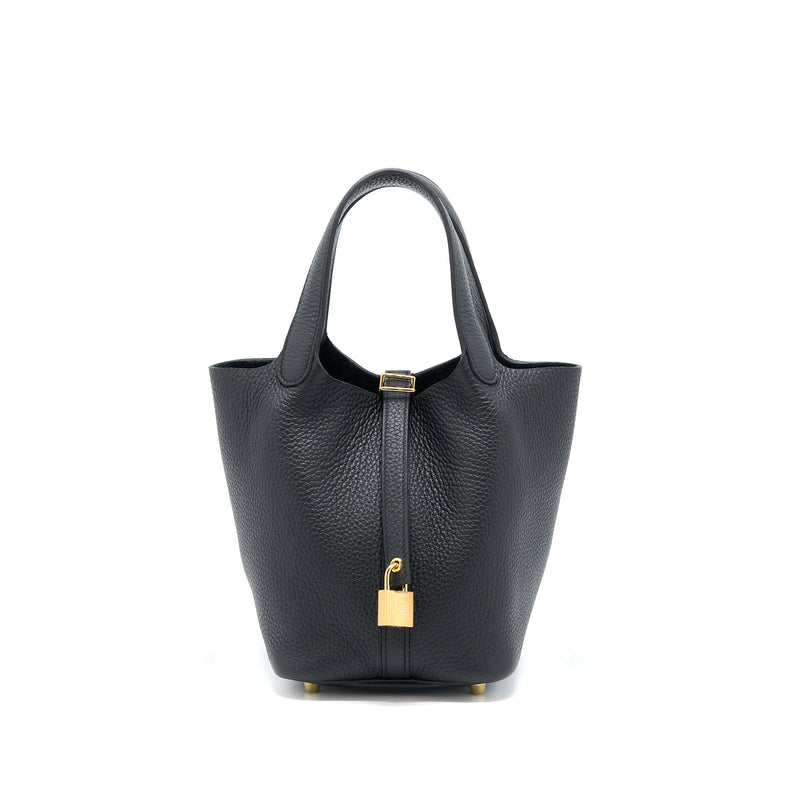 Hermes Picotin 18 Lock Bag Clemence Black GHW Stamp U