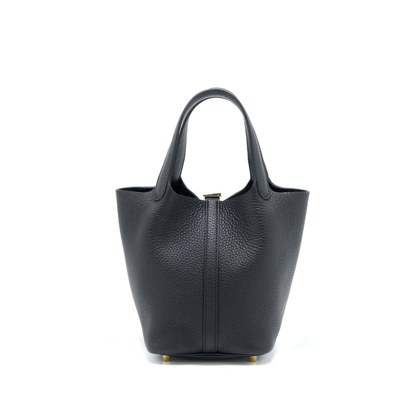 Hermes Picotin 18 Lock Bag Clemence Black GHW Stamp U