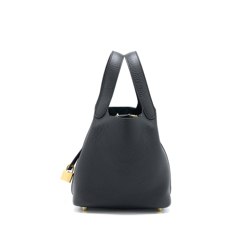 Hermes Picotin 18 Lock Bag Clemence Black GHW Stamp U