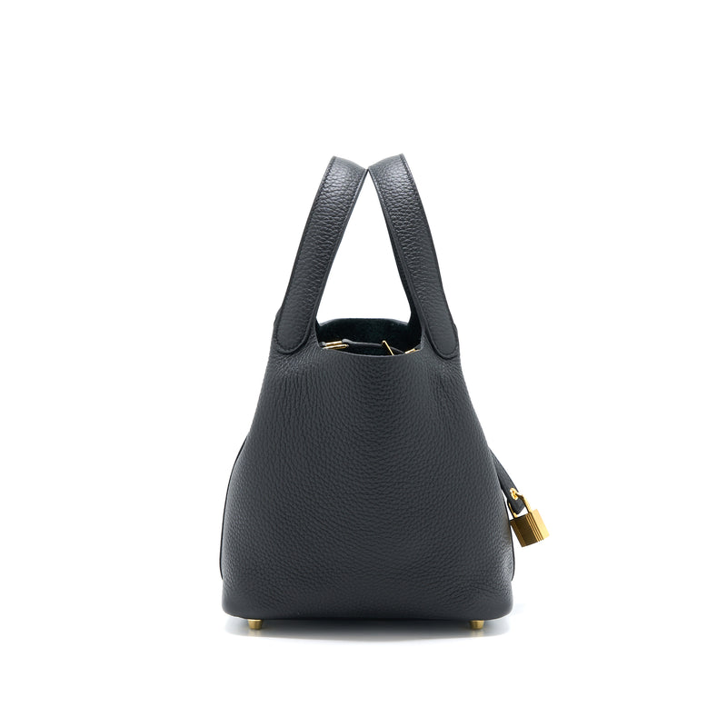 Hermes Picotin 18 Lock Bag Clemence Black GHW Stamp U