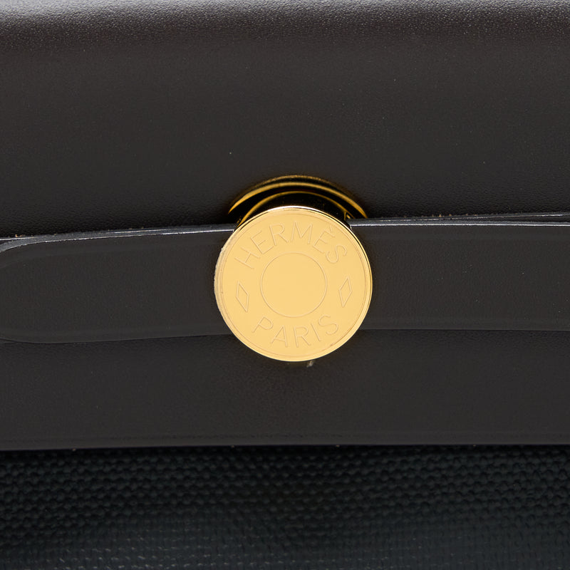 Hermes Herbag 31 Berline Canvas Noir/Ecru-Noir/Ebene GHW Stamp Z
