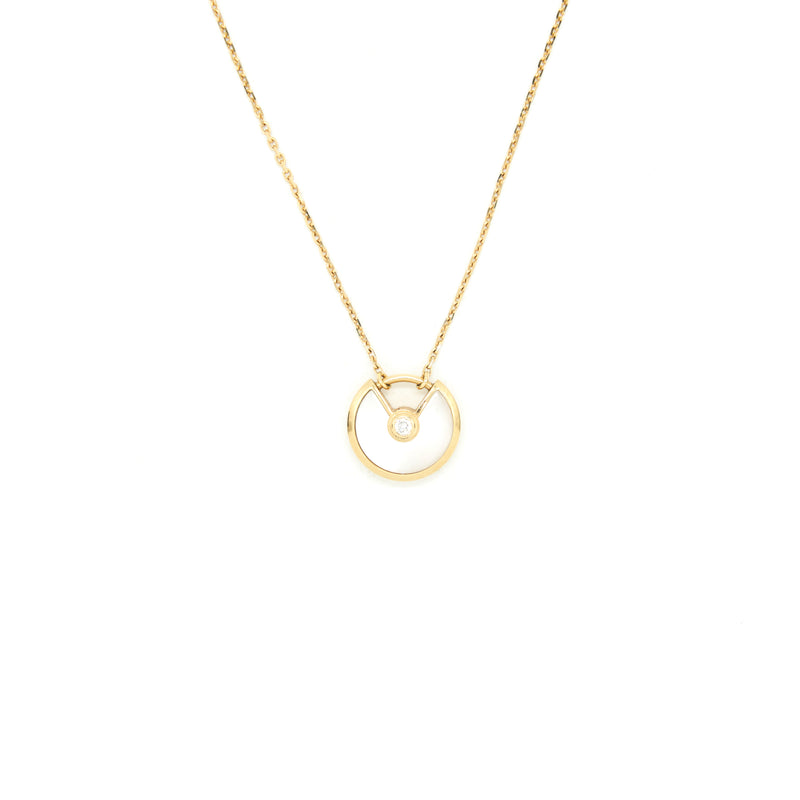 CARTIER AMULETTE DE CARTIER NECKLACE XS MODEL WITH YELLOW GOLD WHITE MOTHER-OF-PEARL