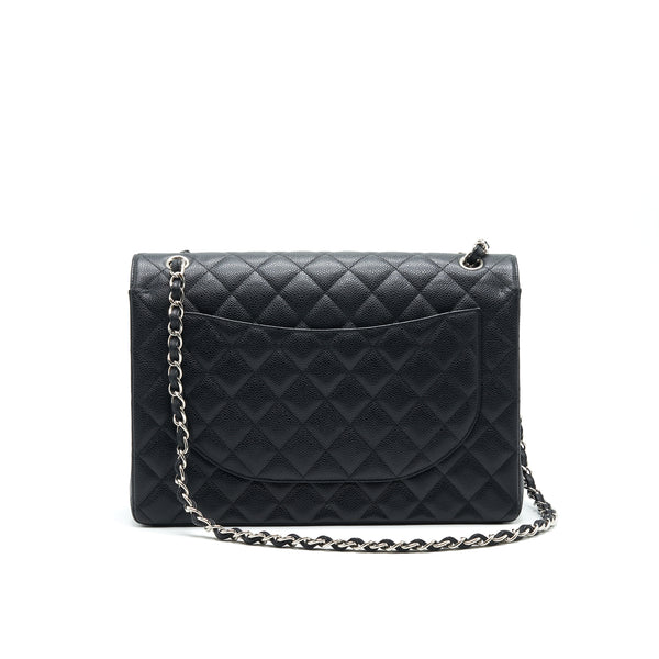 CHANEL CAVIER CLASSIC MAXI DOUBLE FLAP BAG BLACK SHW