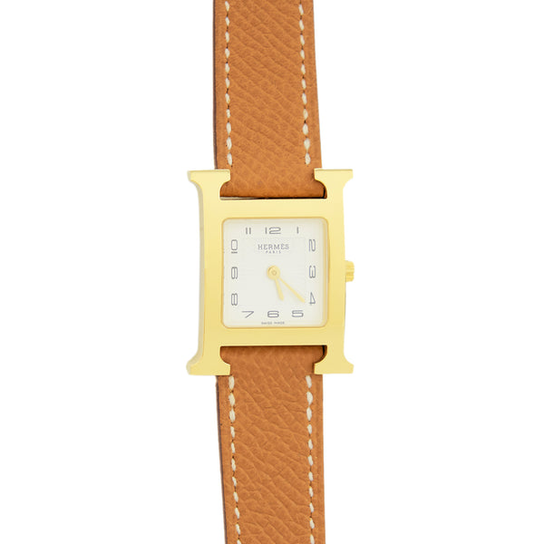 Hermes Heure H Watch 21mm Gold tone with Gold color strap year2021