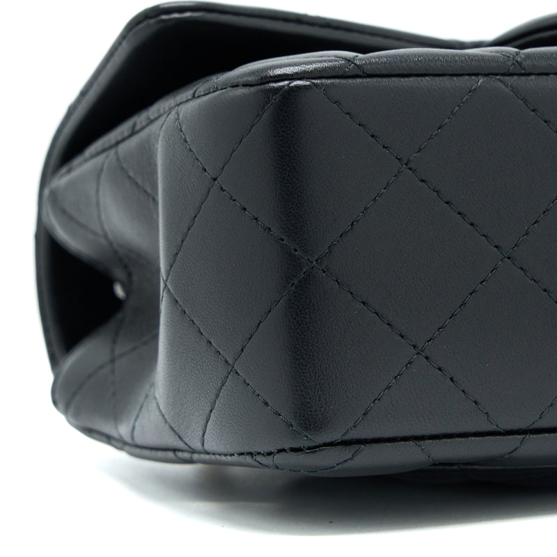 Chanel Top Handle Mini Rectangular Flap Bag Lambskin Black LGHW (Microchip)