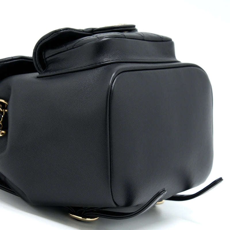 Chanel Duma Mini Backpack Lambskin Black LGHW (Microchip)