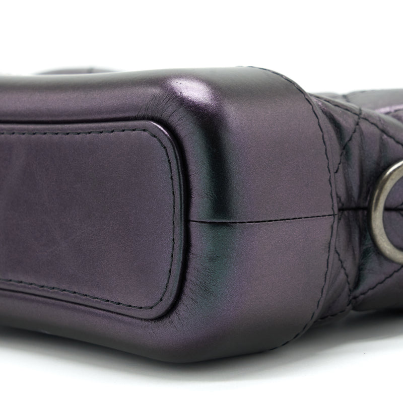 Chanel Small Gabrielle Hobo Bag Lambskin Iridescent Purple Multicolour Hardware