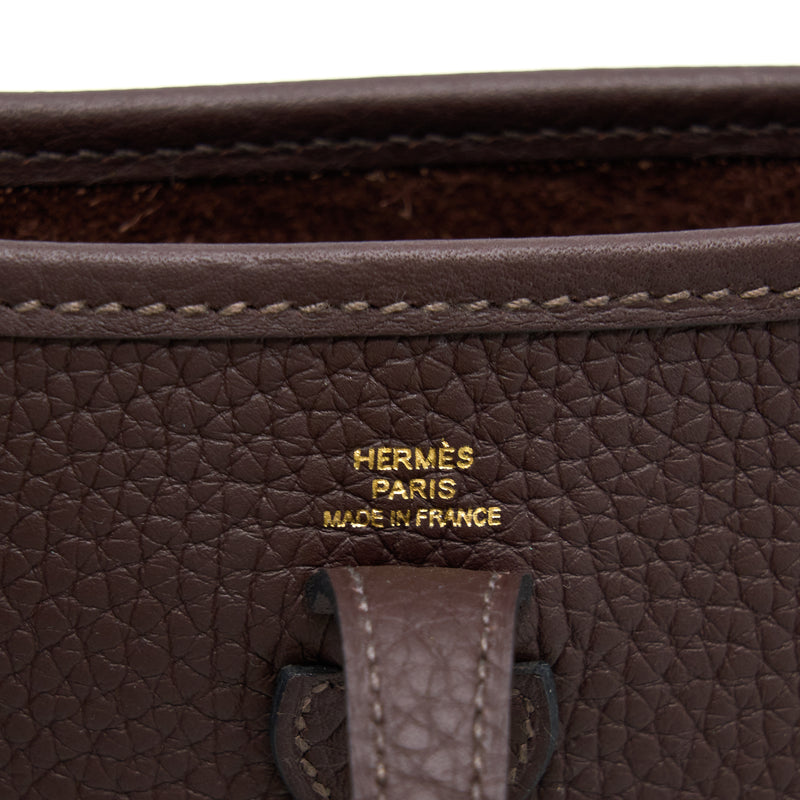 Hermes Mini Evelyne Clemence Rough H GHW With Multicolour Strap Stamp Z