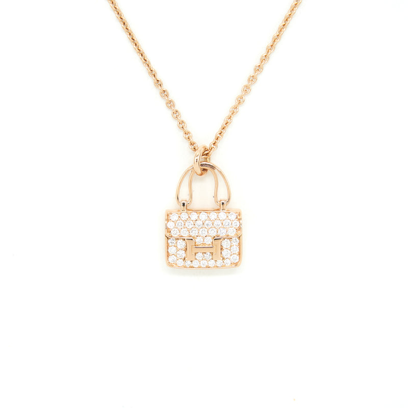 Hermes New Version Amulettes Constance Pendent rose gold with diamond