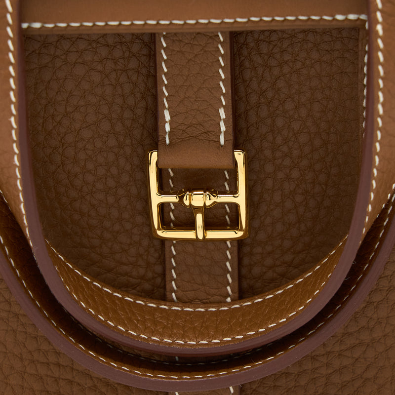 Hermes Halzan 25 Bag Clemence Gold GHW Stamp Z