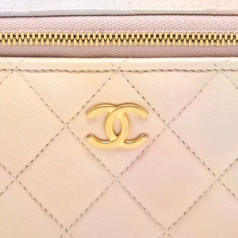 Chanel 22p Top Handle Long Vanity Case Lambskin Multicolour GHW