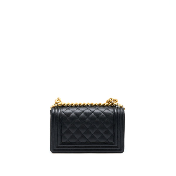 Chanel Small Boy Bag Caviar Black With Brushed GHW(Microchip)