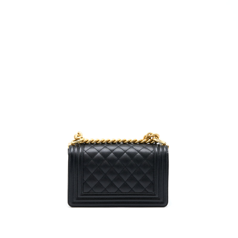 Chanel Small Boy Bag Caviar Black With Brushed GHW(Microchip)