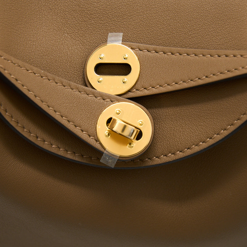 Hermes Mini Lindy Swift Alezan / Biscuit GHW Stamp U