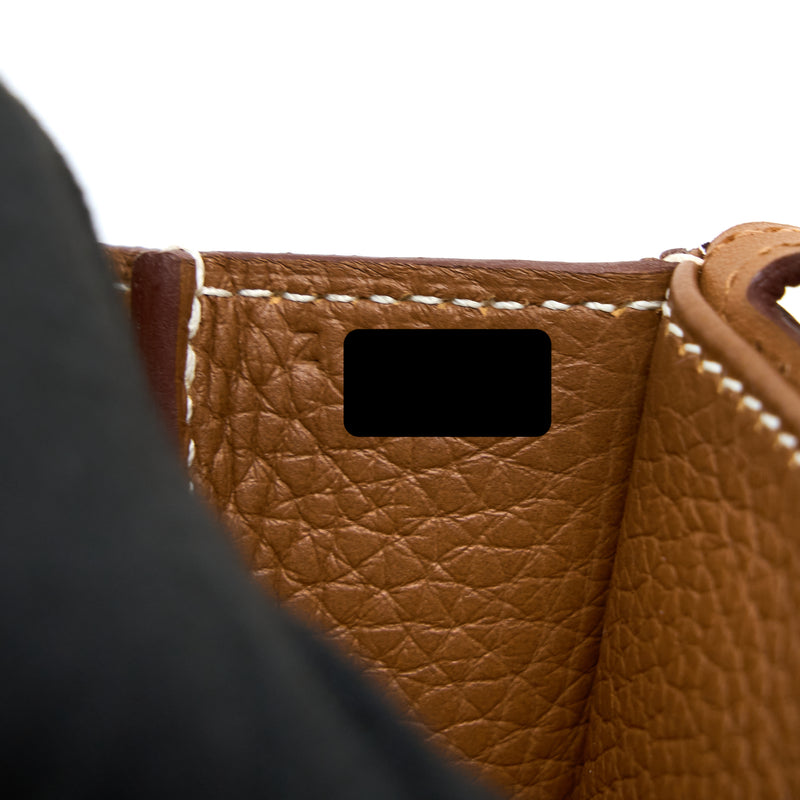 Hermes Halzan 25 Bag Clemence Gold GHW Stamp Z