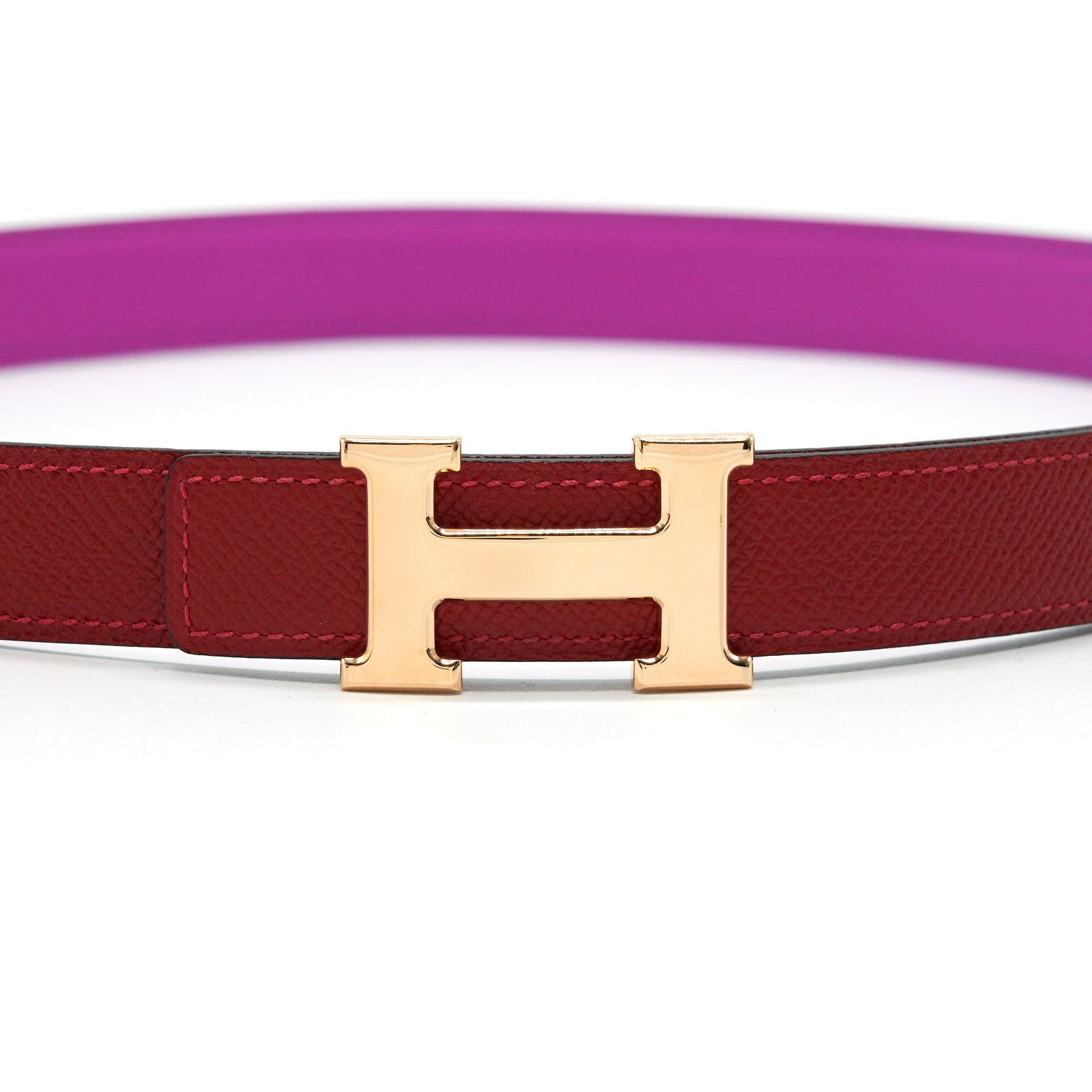HERMÈS バーガンディ ベルト 70 Heritage belt buckle & Reversible leather strap 24 mm