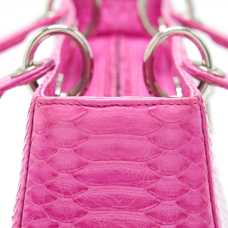 Dior Medium Lady Dior Python Pink SHW