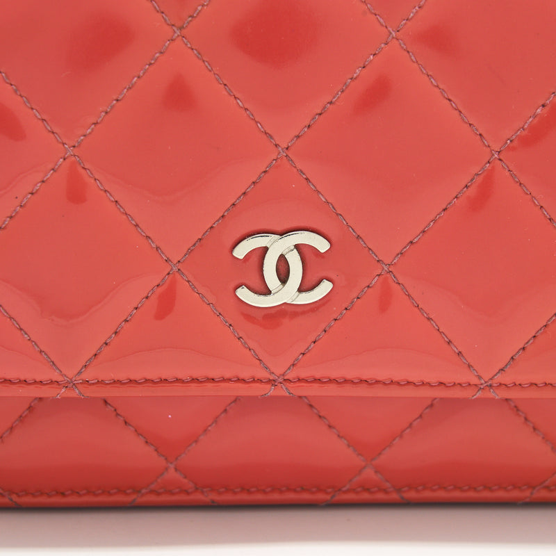 Chanel Wallet On Chains Red Patent SHW