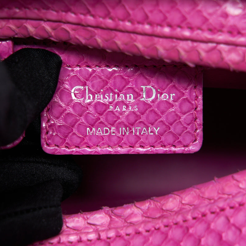 Dior Medium Lady Dior Python Pink SHW