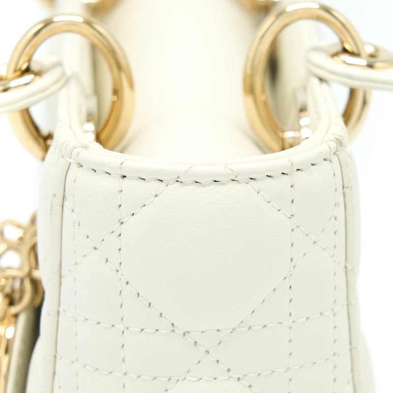 Dior Small Lady Dior Lambskin White LGHW