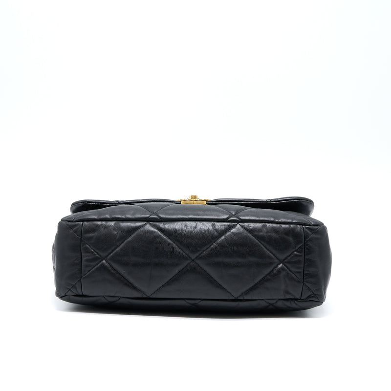 Chanel MAXI 19 Bag Goatskin Black Multicolour Hardware