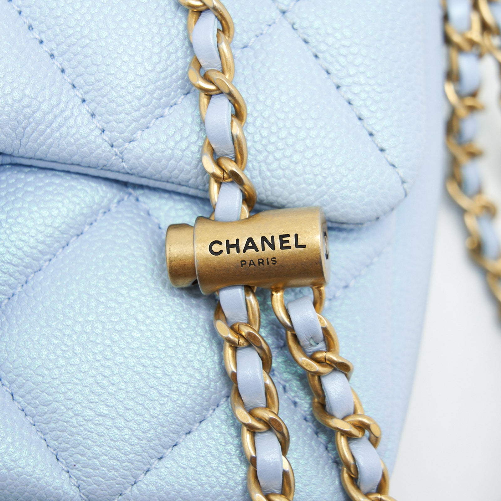 Chanel 21K My Perfect Mini Flap Bag Caviar Iridescent Light