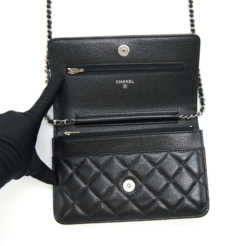 Chanel Classic Wallet On Chain Caviar Black SHW