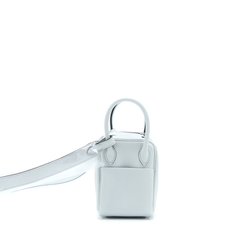 Hermes Mini Lindy Clemence Blue Pale SHW Stamp U