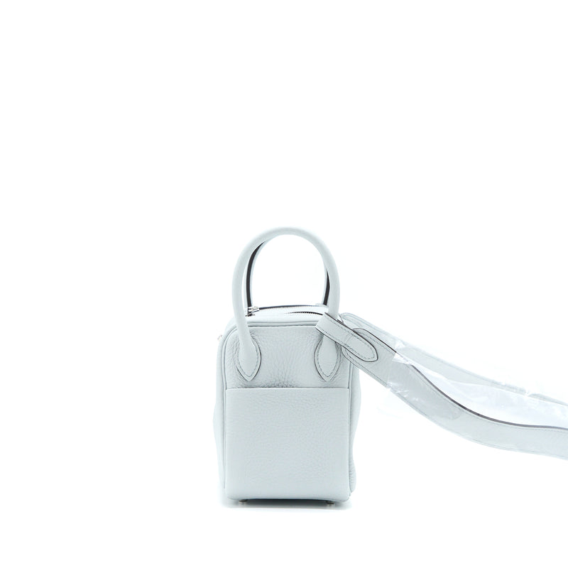 Hermes Mini Lindy Clemence Blue Pale SHW Stamp U