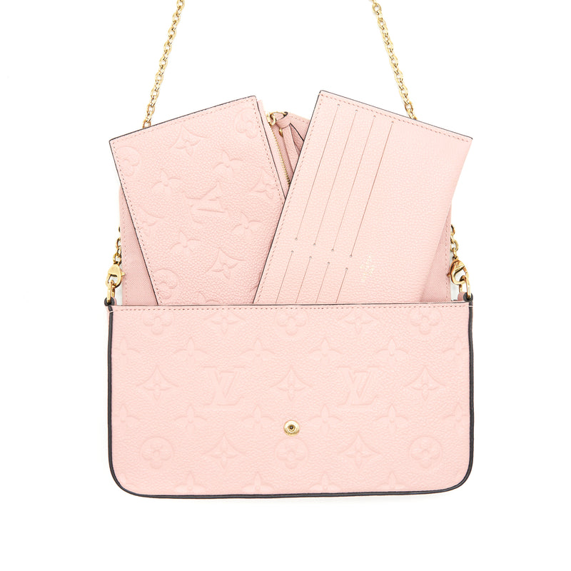 Louis Vuitton, Bags, Louis Vuitton Felicie Pochette Monogram Empreinte  Leather Pink