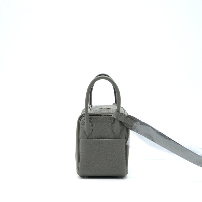 Hermes Mini Lindy Clemence 0L Gris Meyer SHW Stamp U
