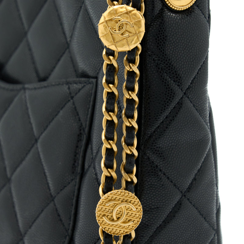 Chanel 22A Twist Your Buttons Mini Flap in Black Caviar AGHW
