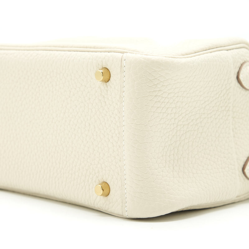 Hermes Mini Lindy Clemence Craie GHW Stamp Z
