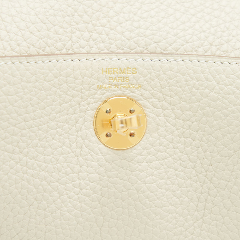 Hermes Mini Lindy Clemence Craie GHW Stamp Z