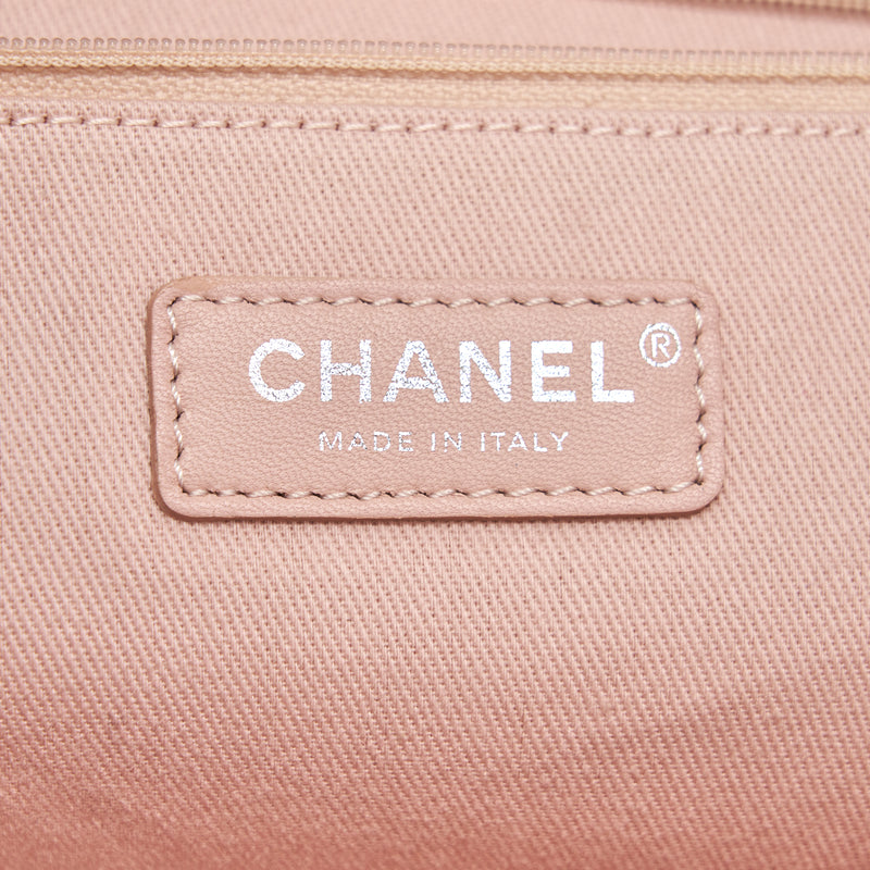 CHANEL DEAUVILLE MM TOTE BAG CANVAS PINK SHW