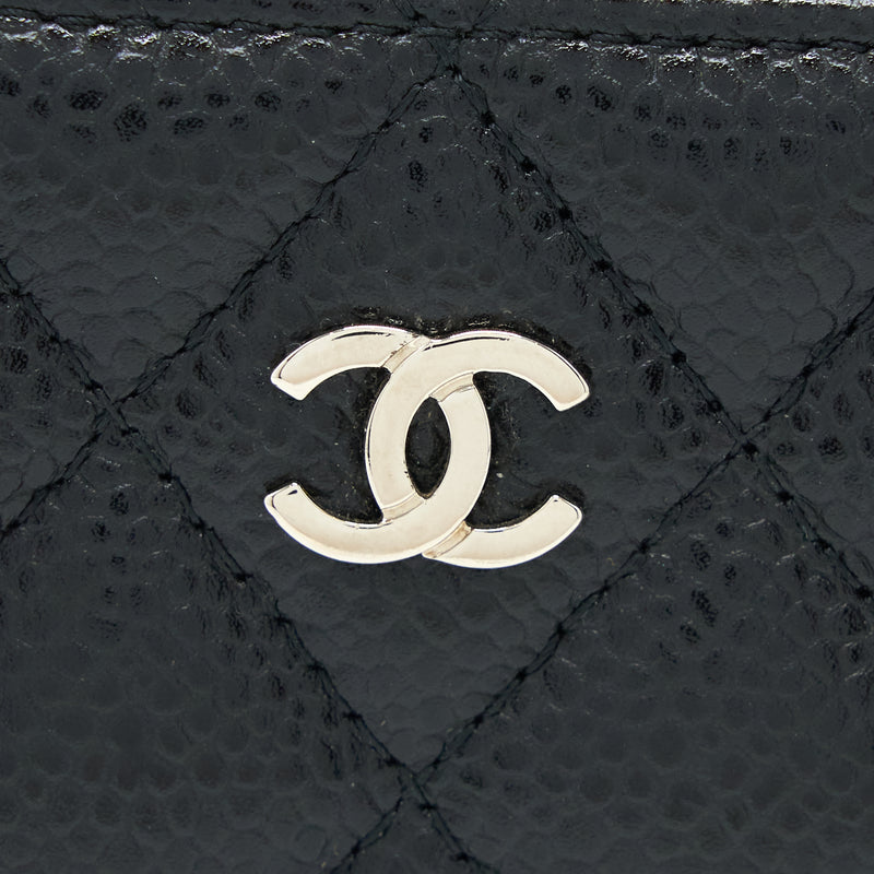 Chanel Small Zip Card Holder Caviar Black SHW