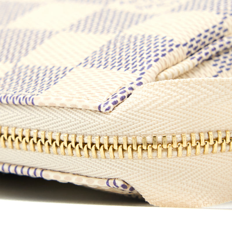 Clemence Wallet Damier Azure Canvas White GHW