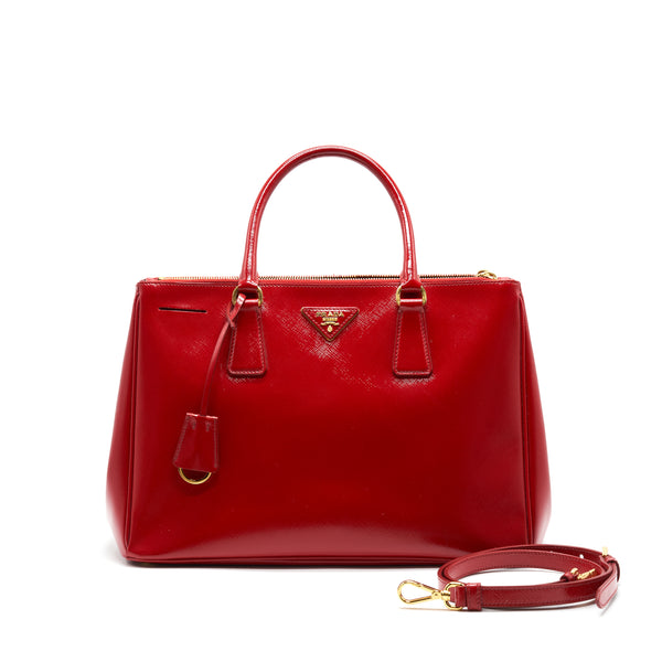 PRADA Saffiano Leather Medium in Red GHW