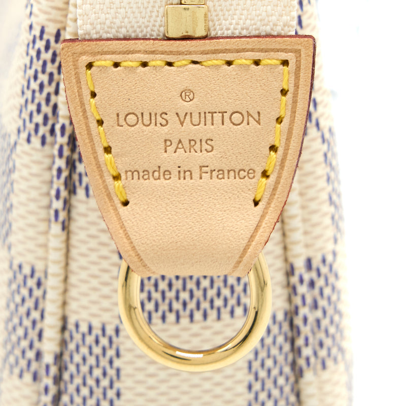 Louis Vuitton Pochette Accessories Damier Azur Canvas GHW (New Version